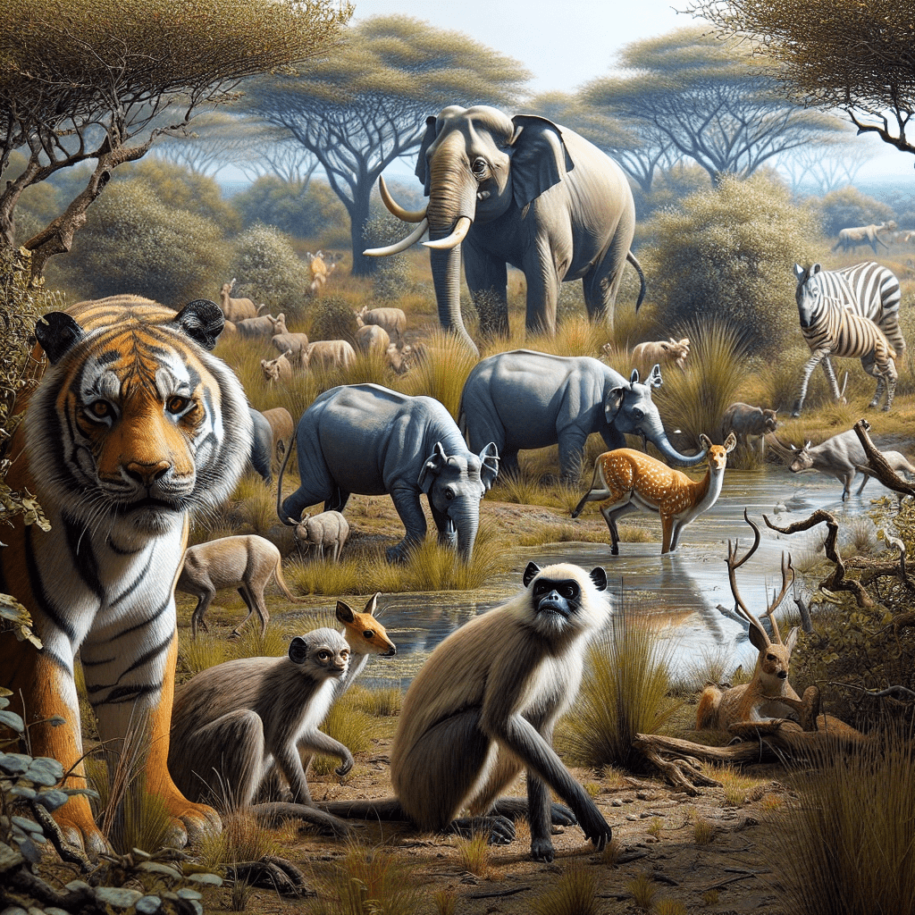 various Indian mammals in nature