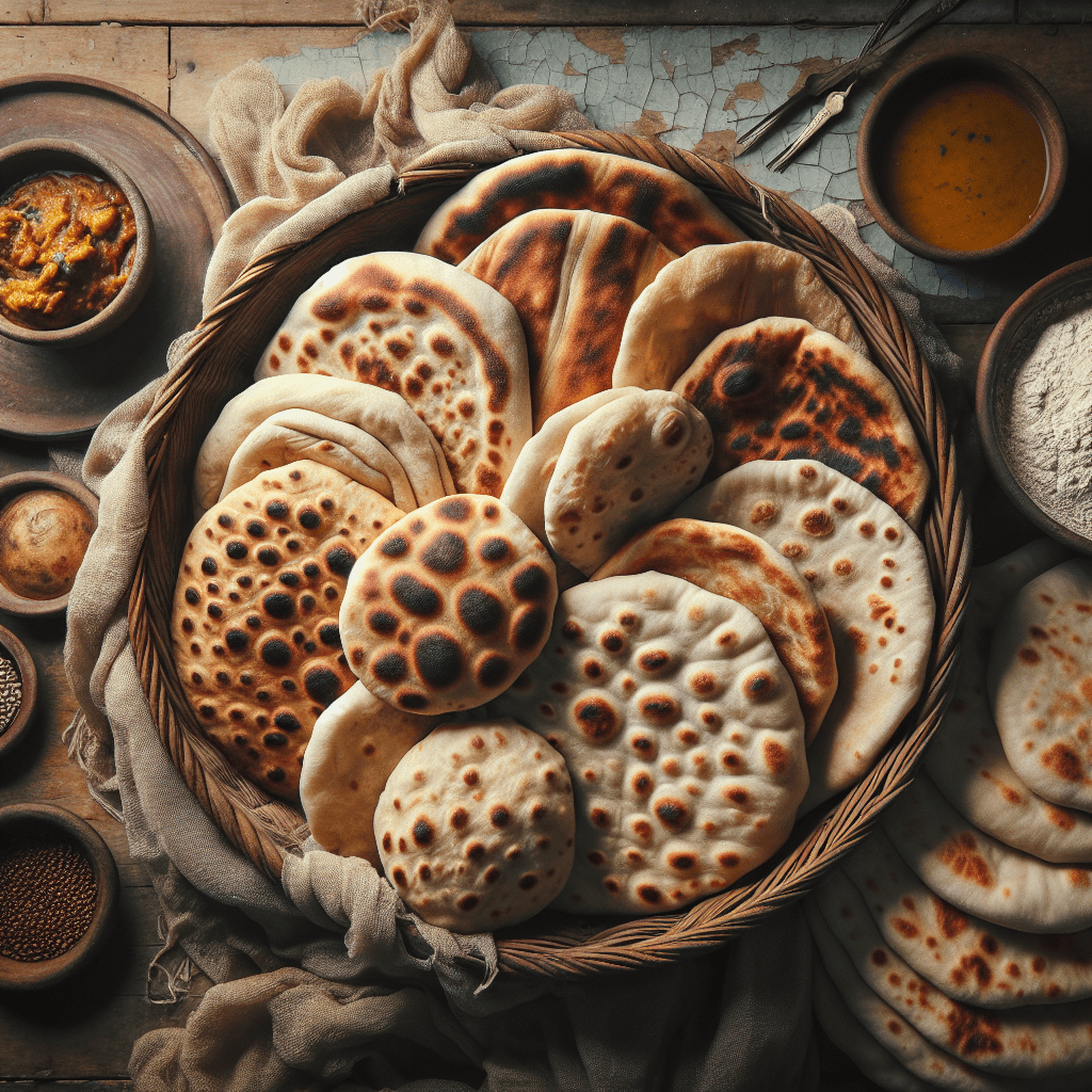 basket of fresh Indian hot breads