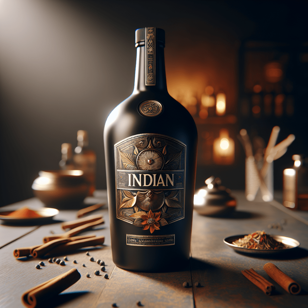 a dark bottle of Indian rum