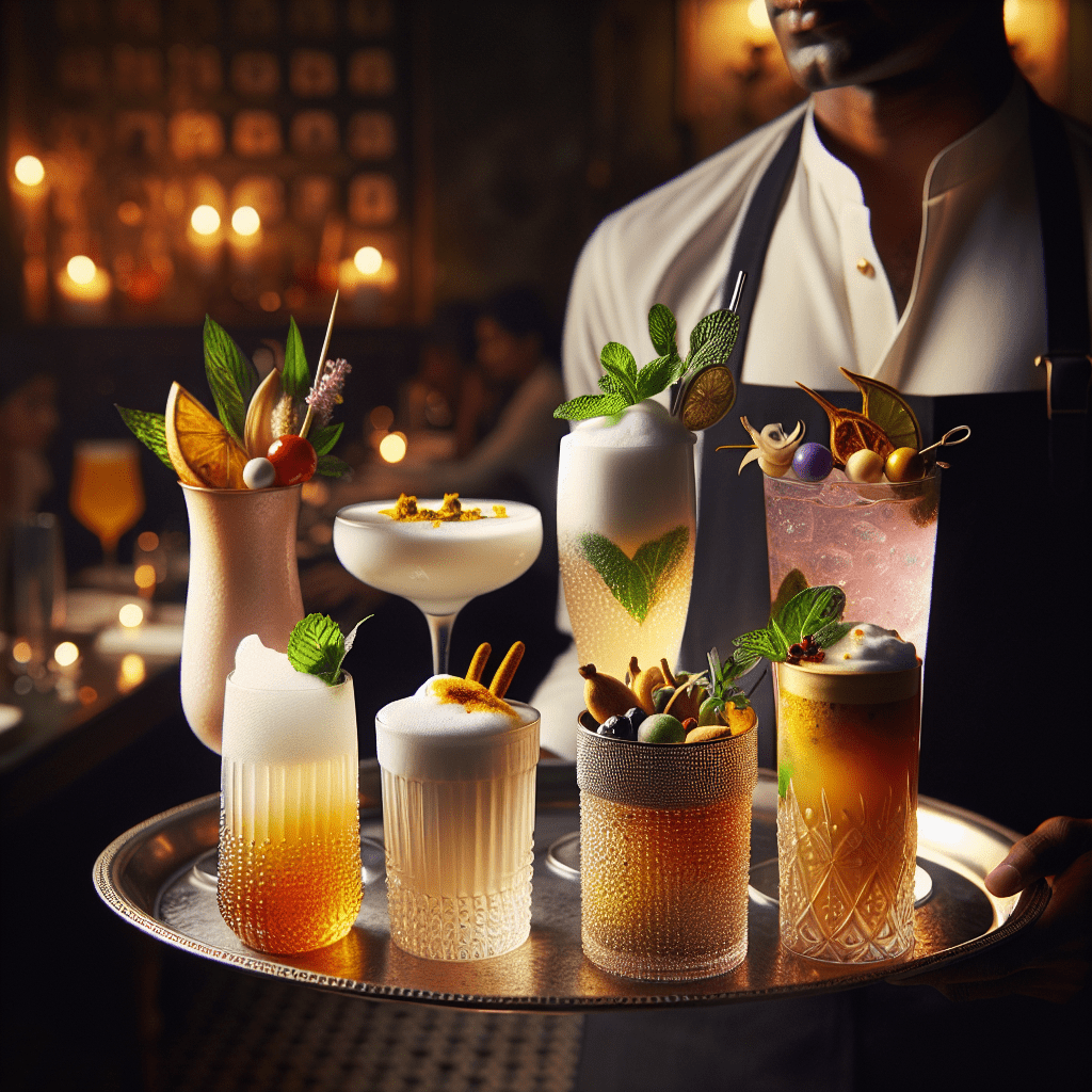 different India cocktails beverages being served
