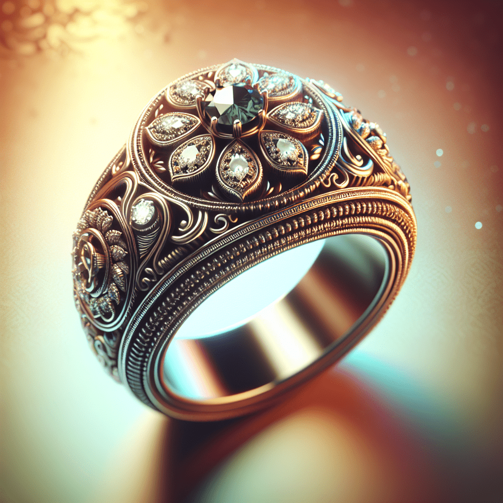 Indian engagement ring with gemstones