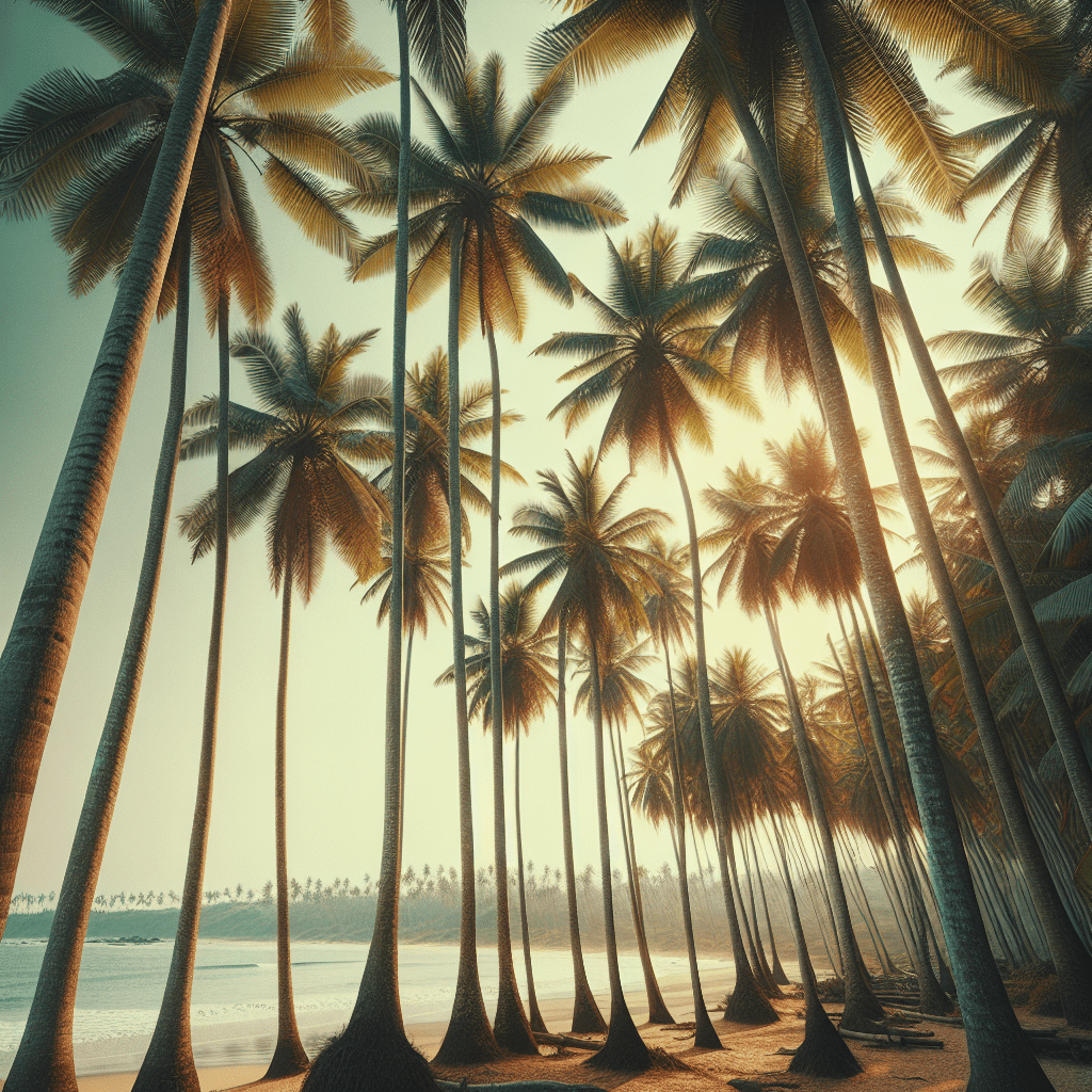 India palm trees at the beach